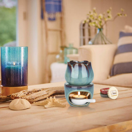 Wax Melt Burners Essential Oil Burner Set of 2, Aromatherapy Aroma Burner Ceramic Oil Diffuser Candle Tealight Holder Home Bedroom Decor Christmas Housewarming Gift