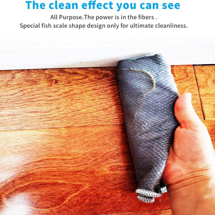 Nanoscale Cleaning Cloth,Easy Clean Fish Scale Microfiber Glass Cleaning Cloths Streak Free for Window Car Mirrors Windshield Lint Free Microfiber Polishing Cleaning All-Purpose Towel Pack of 6(Green)