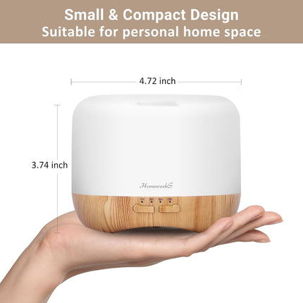300Ml Essential Oil Diffuser, Quiet Aromatherapy Mist Diffusers for Essential Oils, Wood Grain, Ultrasonic, Remote Control, Timer, 7 Colors Light for Bedroom (300Ml)