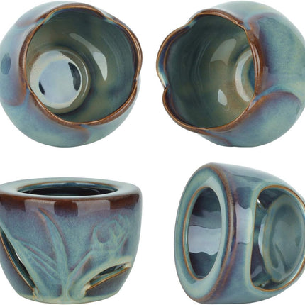 Wax Melt Burners Essential Oil Burner Set of 2, Aromatherapy Aroma Burner Ceramic Oil Diffuser Candle Tealight Holder Home Bedroom Decor Christmas Housewarming Gift