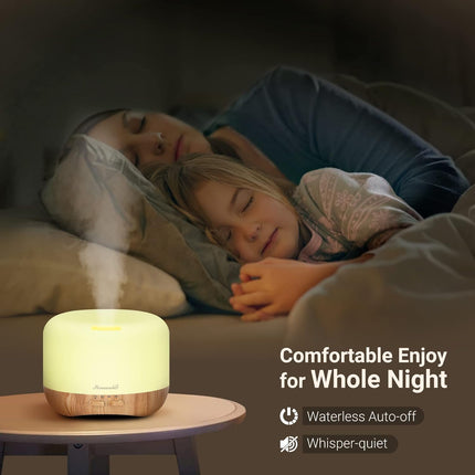 300Ml Essential Oil Diffuser, Quiet Aromatherapy Mist Diffusers for Essential Oils, Wood Grain, Ultrasonic, Remote Control, Timer, 7 Colors Light for Bedroom (300Ml)