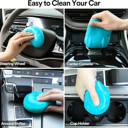 Car Cleaning Gel Car Cleaning Putty Car Putty Auto Detailing Tools Car Slime Cleaner Dust Cleaning Gel for Car Interior Cleaner Car Cleaning Supplies Cleaning Kit Car Accessories Blue 2Pack