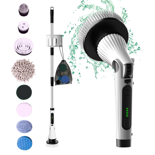 Cordless Electric Spin Scrubber – 9 Brush Heads | Clean Faster With Less Effort