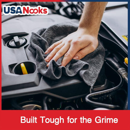 Microfiber Cleaning Cloth - 12Pcs 12.5X12.5 Inch High Performance - 1200 Washes, Ultra Absorbent Microfiber Towels for Cars Undercarriage, Rims and Engine Bay Cleaning -Microfiber Cloth
