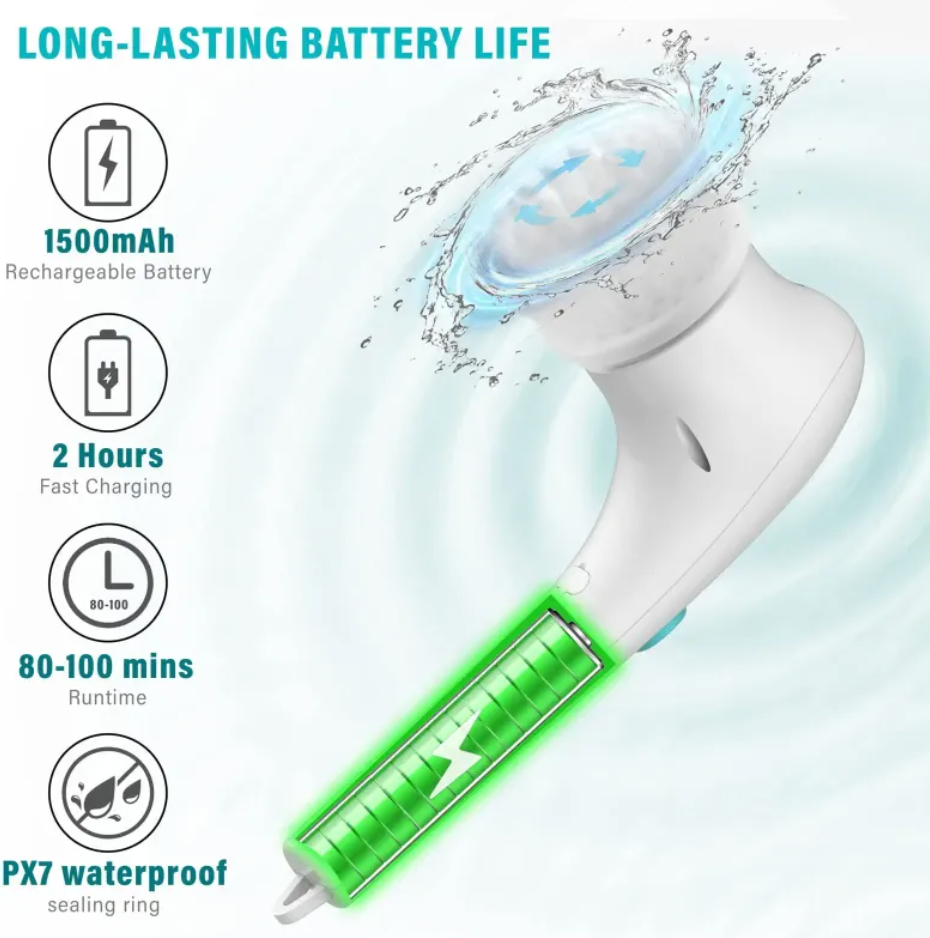 Mini Electric Handheld Scrubber – 5 Brush Heads