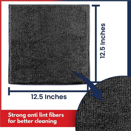 Microfiber Cleaning Cloth - 12Pcs 12.5X12.5 Inch High Performance - 1200 Washes, Ultra Absorbent Microfiber Towels for Cars Undercarriage, Rims and Engine Bay Cleaning -Microfiber Cloth