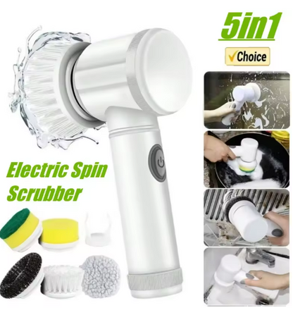 Electric Spin Scrubber – 5 Brush Heads Included