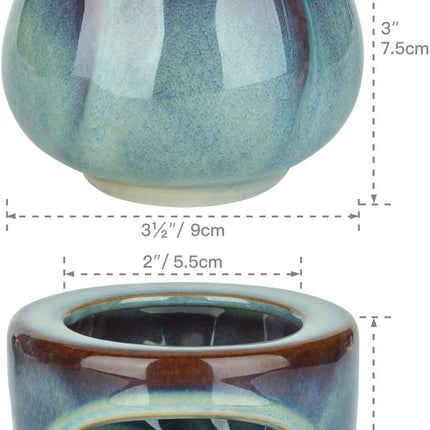 Wax Melt Burners Essential Oil Burner Set of 2, Aromatherapy Aroma Burner Ceramic Oil Diffuser Candle Tealight Holder Home Bedroom Decor Christmas Housewarming Gift