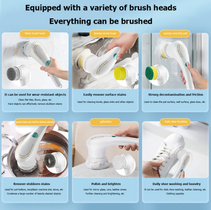 Mini Electric Handheld Scrubber – 5 Brush Heads