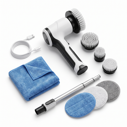 Electric Spin Scrubber Pro Kit – cordless electric spin scrubber for bathroom tile, grout, tubs, and sinks