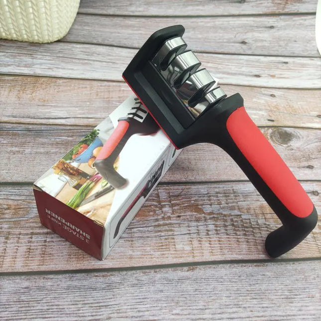 Professional 3-Stage Tungsten Knife Sharpener – Safe & Easy Kitchen Tool