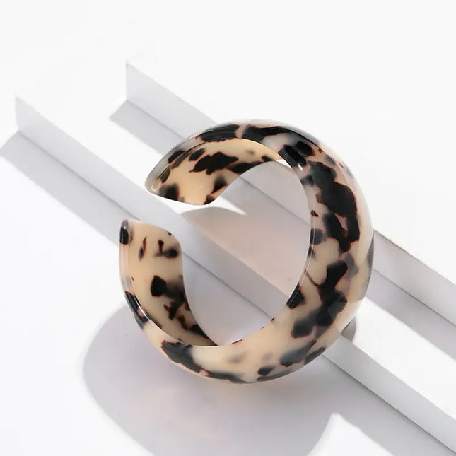 Custom Leopard Print Acetate Cuff Bracelet for Women