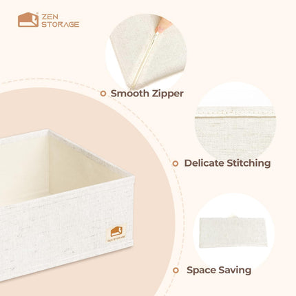 Cotton Linen Drawer Organizer for Baby Clothes, 12Pack Foldable Nursery Dresser Divider, Multi-Size Set Dresser Drawer Organizer for Nursery, Bedroom and Closet, Beige