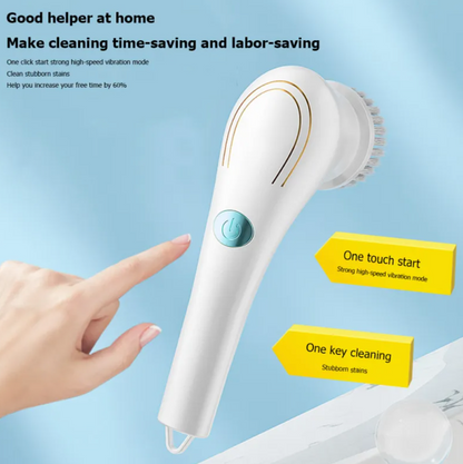 Mini Electric Handheld Scrubber – 5 Brush Heads