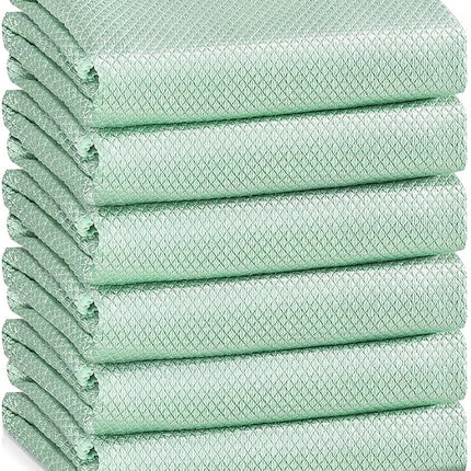 Nanoscale Cleaning Cloth,Easy Clean Fish Scale Microfiber Glass Cleaning Cloths Streak Free for Window Car Mirrors Windshield Lint Free Microfiber Polishing Cleaning All-Purpose Towel Pack of 6(Green)