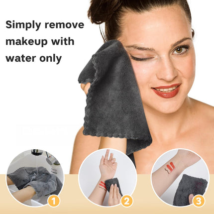 Microfiber Face Cloth Reusable Makeup Remover Facial Cleansing Towel Ultra Soft Face Washcloth 12Inchx12Inch 12 Pack Dark Grey